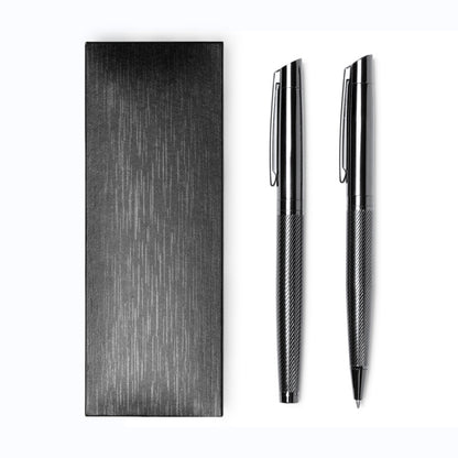 Stamina Reydon a dark steel writing set in black, ready for laser engraving