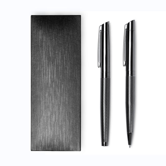 Stamina Reydon a dark steel writing set in black, ready for laser engraving