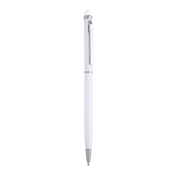 Stamina Baume aluminium pen in white, ready for laser engraving