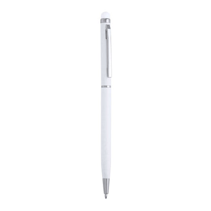 Stamina Baume aluminium pen in white, ready for laser engraving