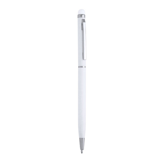 Stamina Baume aluminium pen in white, ready for laser engraving
