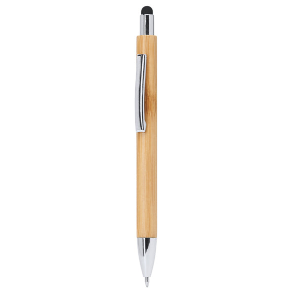 Stamina Pampa bamboo and metal pen in black, ready for laser engraving