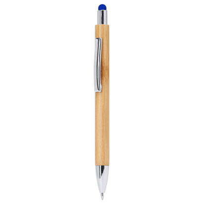 Stamina Pampa bamboo and metal pen in royal blue, ready for laser engraving