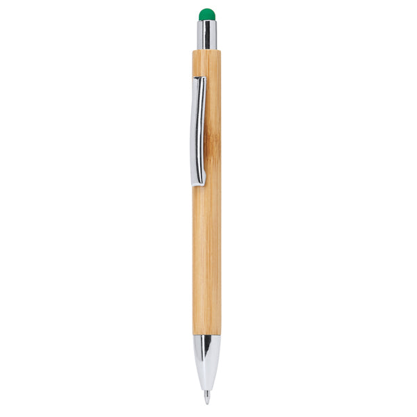 Stamina Pampa bamboo and metal pen in fern green, ready for laser engraving