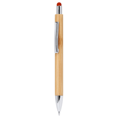 Stamina Pampa bamboo and metal pen in red, ready for laser engraving