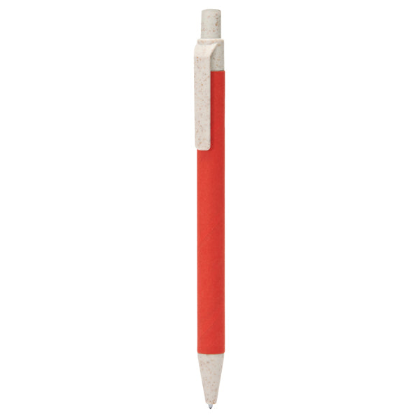 Stamina Grove recycled cardboard pen in red/beige, ready for logo printing