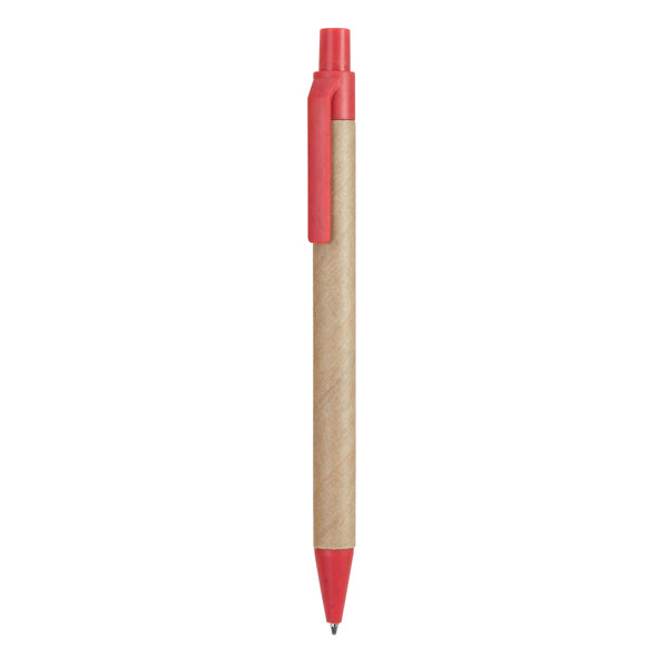 Stamina Grove recycled cardboard pen in red, ready for logo printing