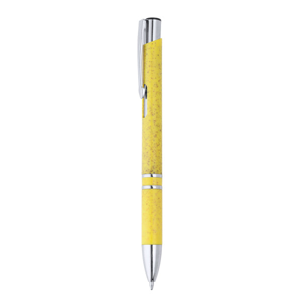 Stamina Hayedo wheat fibre and ABS pen in yellow, ready for logo printing