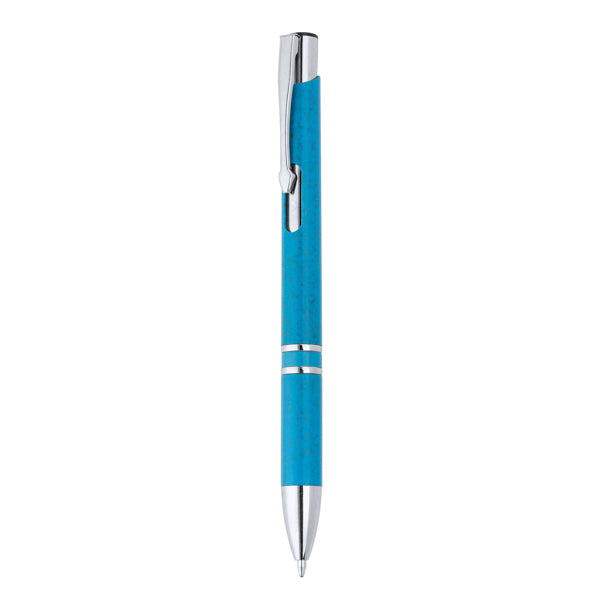 Stamina Hayedo wheat fibre and ABS pen in light royal, ready for logo printing
