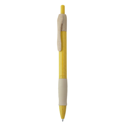 Stamina Hana wheat fibre and ABS pen in yellow, ready for logo printing