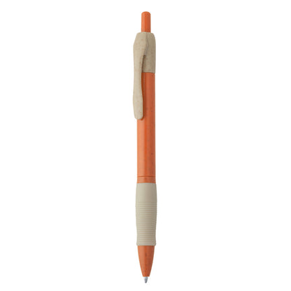 Stamina Hana wheat fibre and ABS pen in orange, ready for logo printing