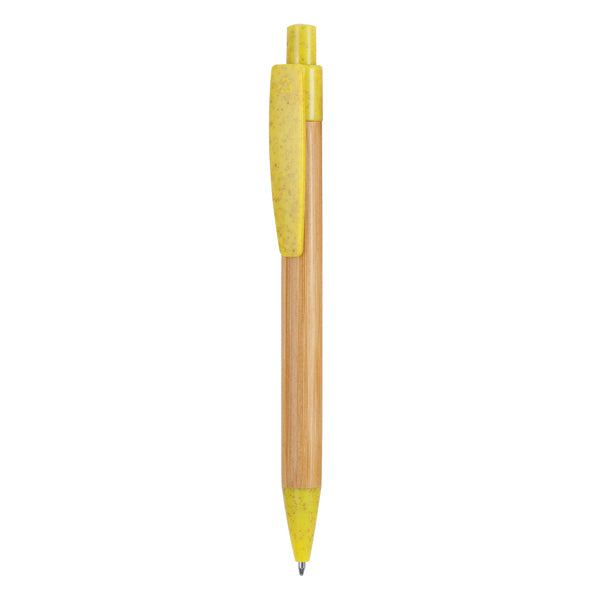 Stamina Stoa wheat fibre pen in yellow/beige, ready for laser engraving