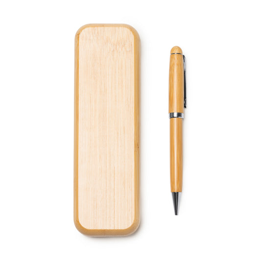Stamina Bodoni bamboo ball pen in beige, ready for laser engraving