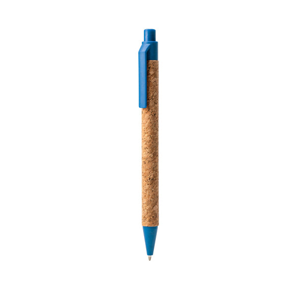 Stamina Comper cork and wheat fibre pen in light royal, ready for logo printing