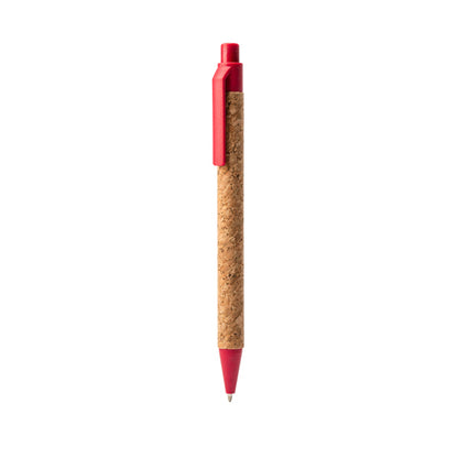 Stamina Comper cork and wheat fibre pen in red, ready for logo printing
