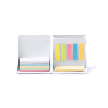 Stamina Dimas paper desk set in white, ready for logo printing