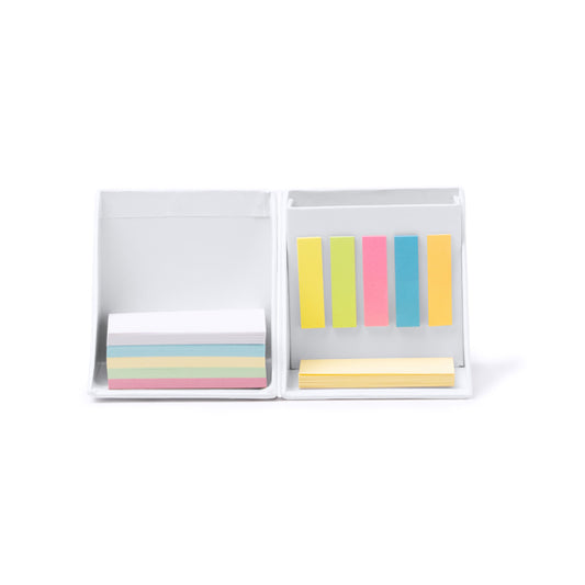 Stamina Dimas paper desk set in white, ready for logo printing