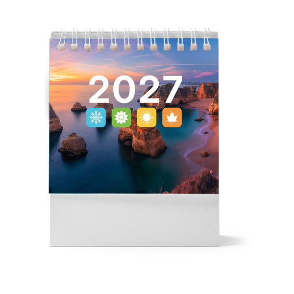 Stamina Dean paper calendar in white, ready for logo printing