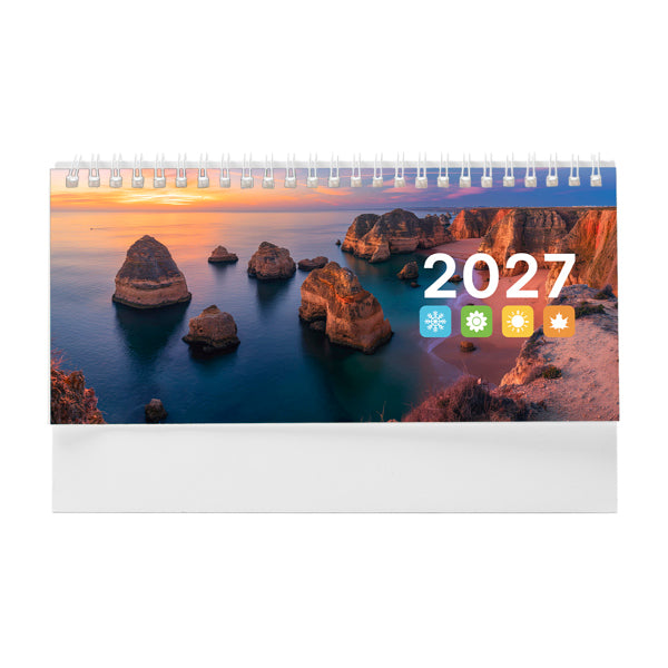 Stamina Flint paper calendar in white, ready for logo printing