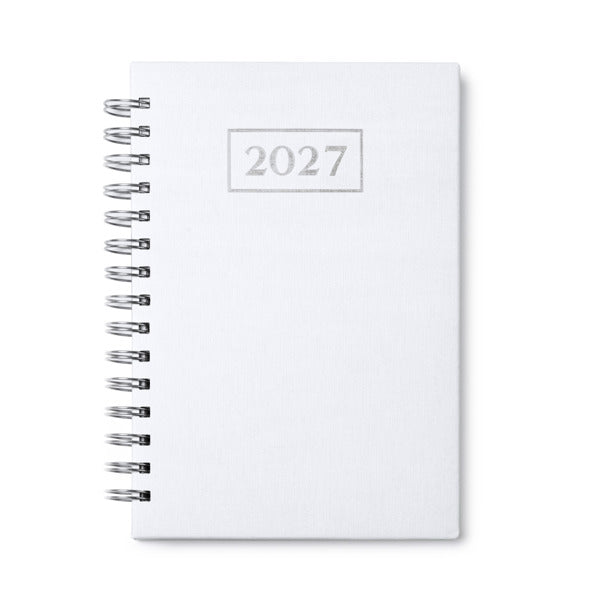 Stamina Hera PU and paper diary A5 in white, ready for logo printing