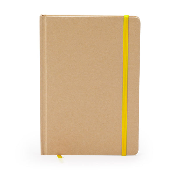 Stamina Estela recycled cardboard notebook A5 in yellow, ready for logo printing