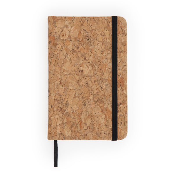 Stamina Cales natural cork notebook A6 in black, ready for logo printing
