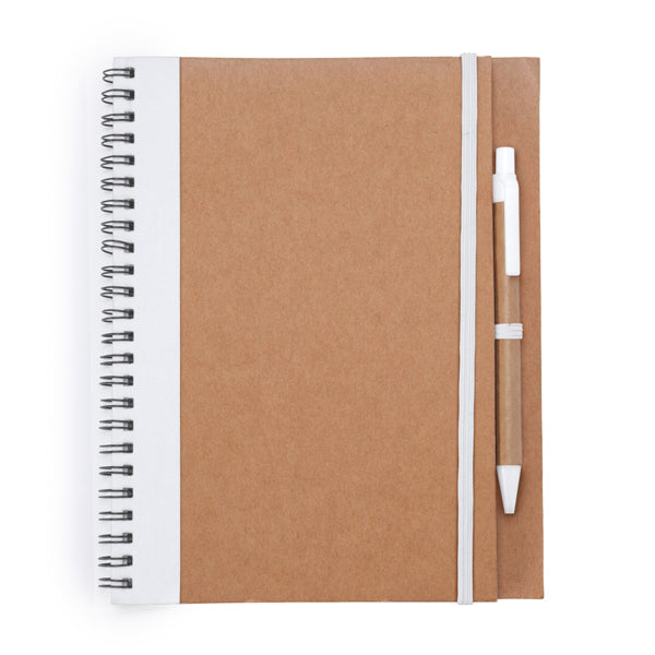 Stamina Alani spiral ring notebook in white, ready for logo printing