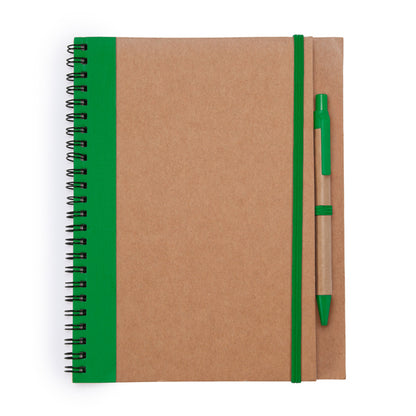 Stamina Alani spiral ring notebook in fern green, ready for logo printing