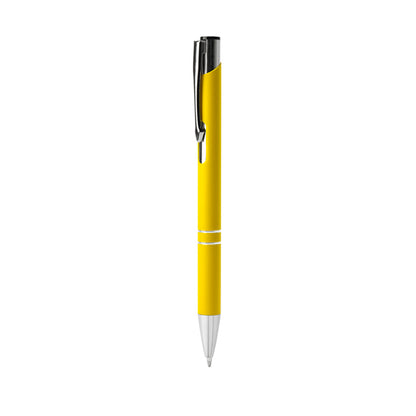 Stamina Norfolk aluminium ball pen in yellow, ready for logo printing