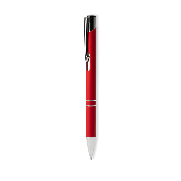 Stamina Norfolk aluminium ball pen in red, ready for logo printing