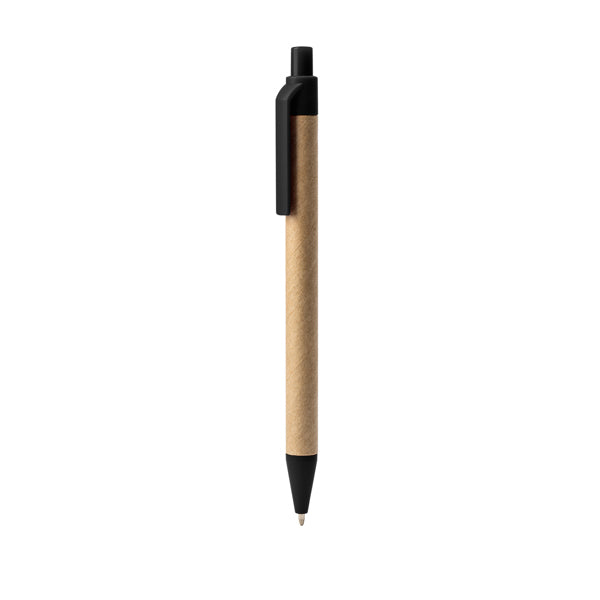 Stamina Alder recycled cardboard ball pen in black, ready for logo printing