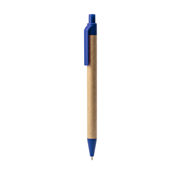 Stamina Alder recycled cardboard ball pen in royal blue, ready for logo printing