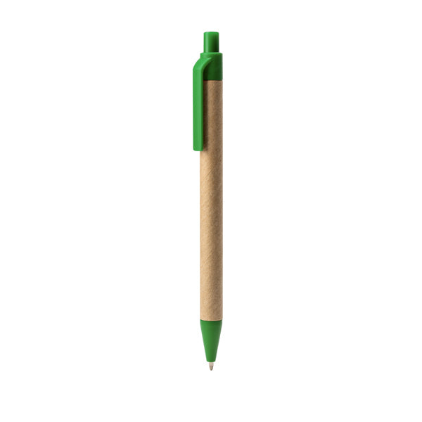 Stamina Alder recycled cardboard ball pen in fern green, ready for logo printing