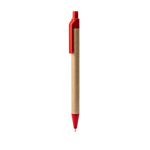 Stamina Alder recycled cardboard ball pen in red, ready for logo printing