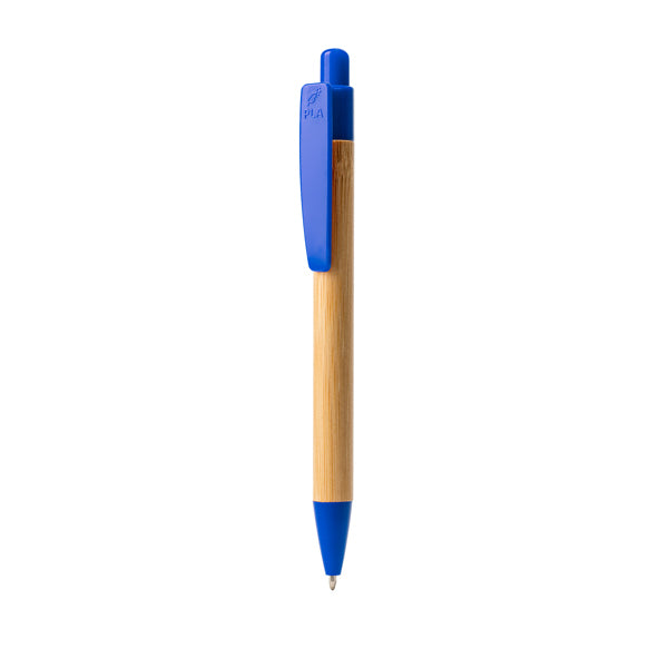 Stamina Gildon bamboo ball pen in royal blue, ready for laser engraving