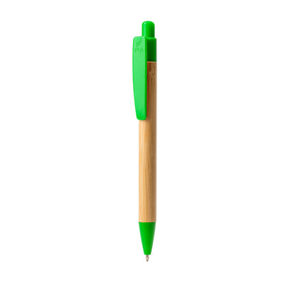 Stamina Gildon bamboo ball pen in fern green, ready for laser engraving