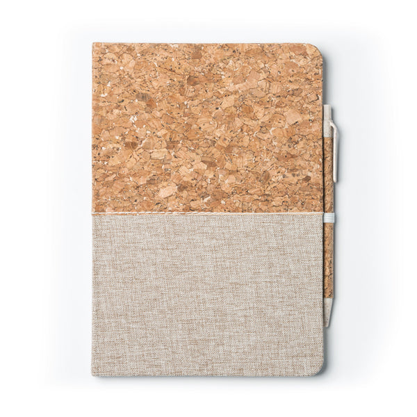 Stamina Robin cork notebook A5 in beige, ready for laser engraving