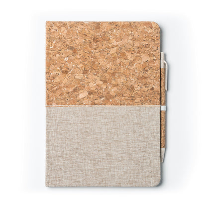 Stamina Robin cork notebook A5 in beige, ready for laser engraving