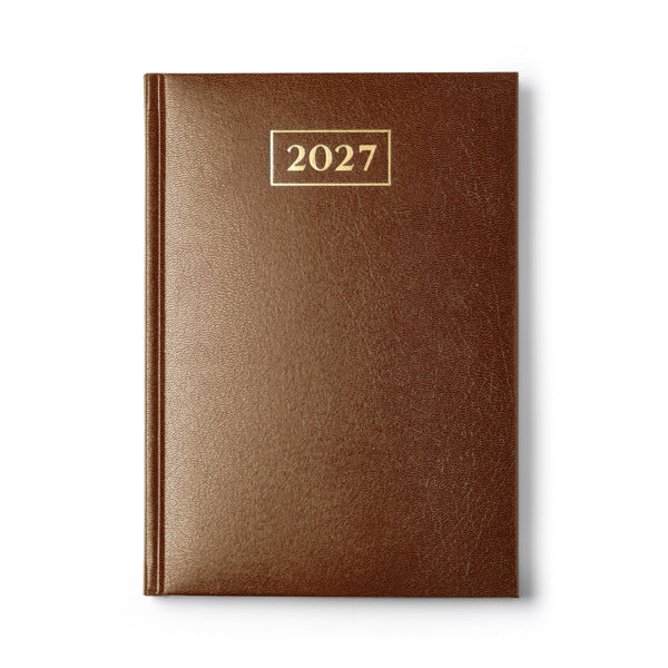 Stamina Selkis PU leather and paper diary in brown, ready for logo printing