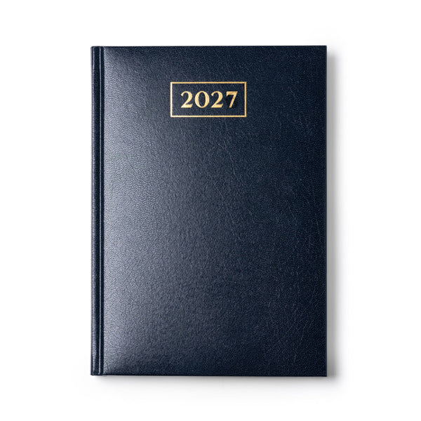 Stamina Selkis PU leather and paper diary in navy blue, ready for logo printing