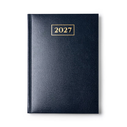 Stamina Selkis PU leather and paper diary in navy blue, ready for logo printing