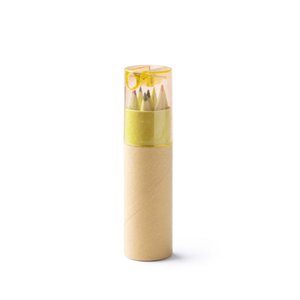 Stamina Mabel recycled cardboard writing set in yellow, ready for logo printing