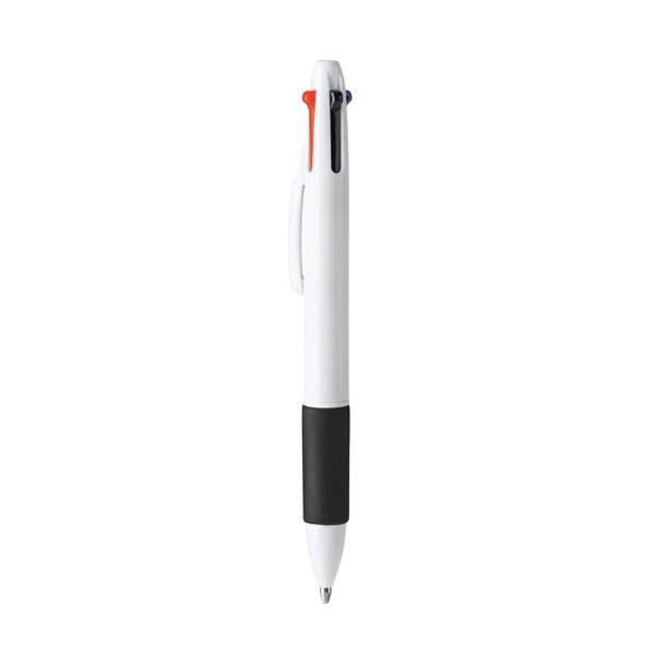 Stamina Kunoy promotional retractable 4-ink ball pen in black, ready for logo printing