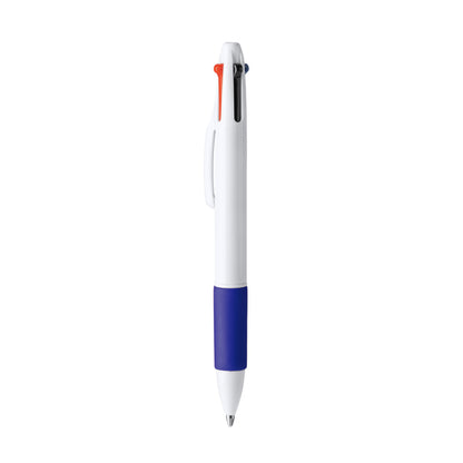 Stamina Kunoy promotional retractable 4-ink ball pen in royal blue, ready for logo printing