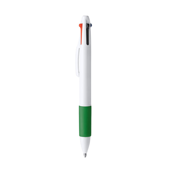 Stamina Kunoy promotional retractable 4-ink ball pen in fern green, ready for logo printing