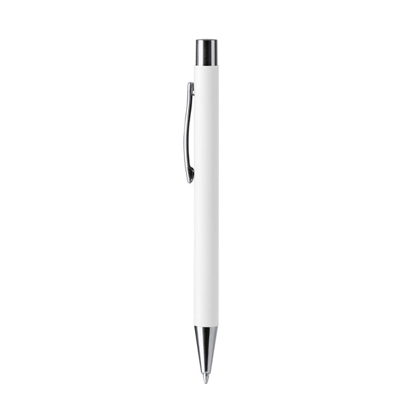 Stamina Dover push ball pen in white, ready for logo printing