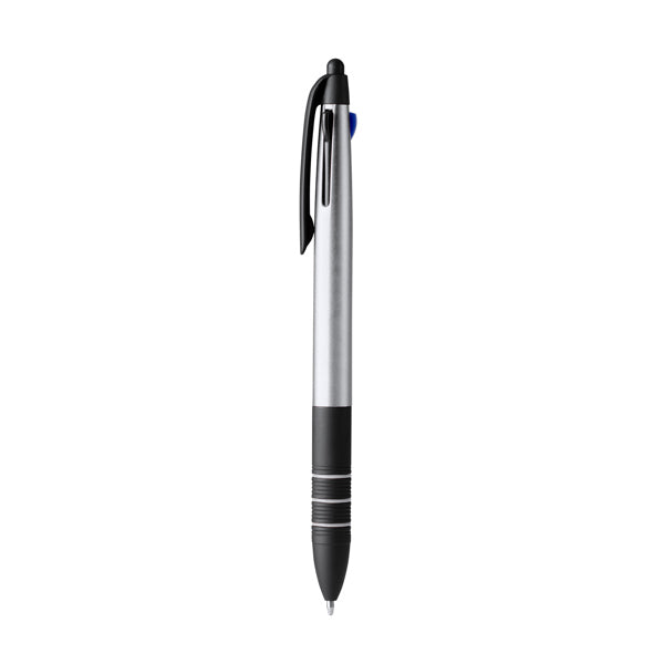 Stamina Sandur retractable 3-ink ball pen in silver, ready for logo printing