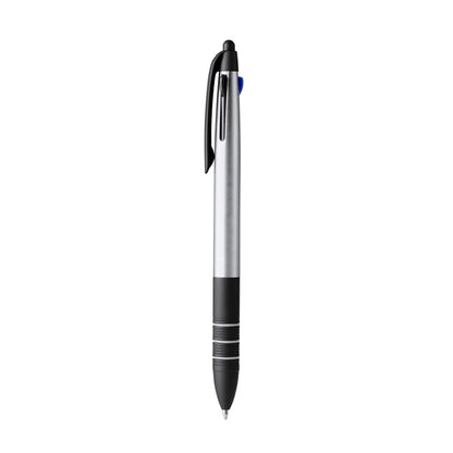 Stamina Sandur retractable 3-ink ball pen in silver, ready for logo printing