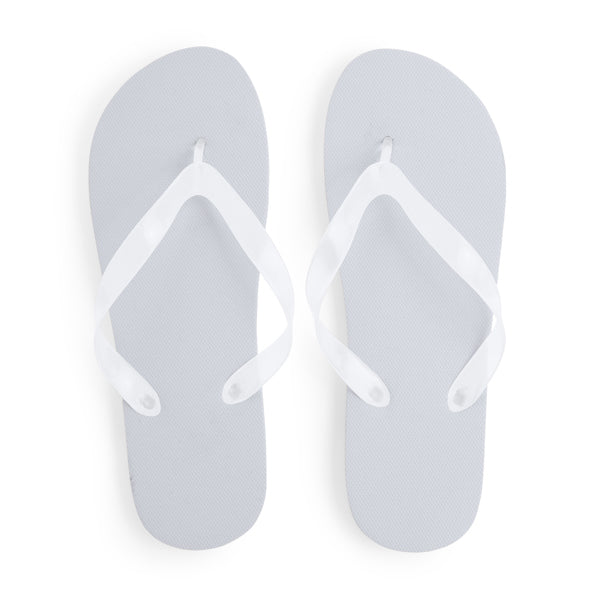 Stamina Kalay pE and PVC flip-flops in white, ready for logo printing