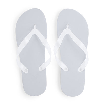 Stamina Kalay pE and PVC flip-flops in white, ready for logo printing